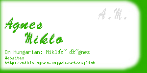 agnes miklo business card